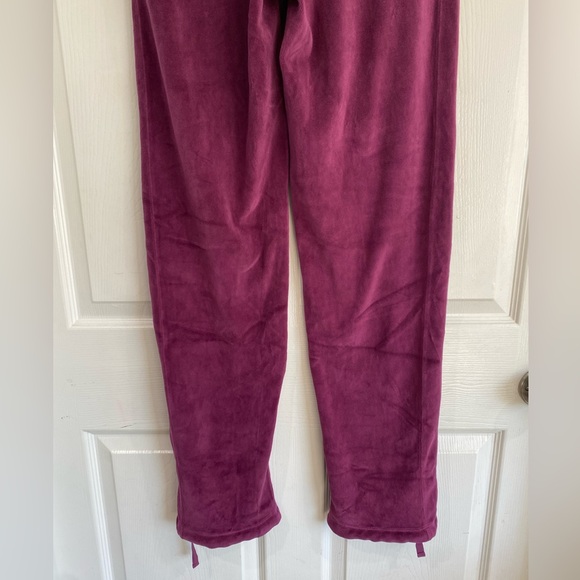 Suzie Kondi Velour Unisex Track Pants Size XS Plum Purple NWT Athleisure - Picture 9 of 14